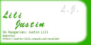 lili justin business card